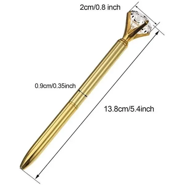 Large Diamond Crystal Pen Ballpoint Pen Student Stationery Office School Metal Nib Rhinestone Ball Point Writting Tool