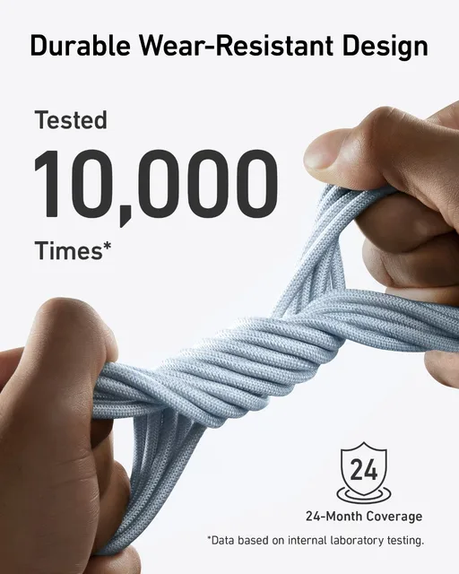 Anker USB C to USB C Cable (240W, 10ft), Bio-Braided USB C Charger Cable Fast Charge for iPhone 15/15 Pro, MacBook Pro 2020 - Hình ảnh 4