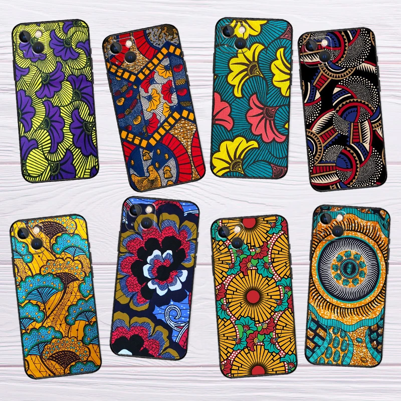 African Wax Fabic Phone Case For iPhone 12 11 Pro Max XS X XR 7 8 Plus SE Phone Case For iPhone 13 Pro Max best cases for iphone 13 