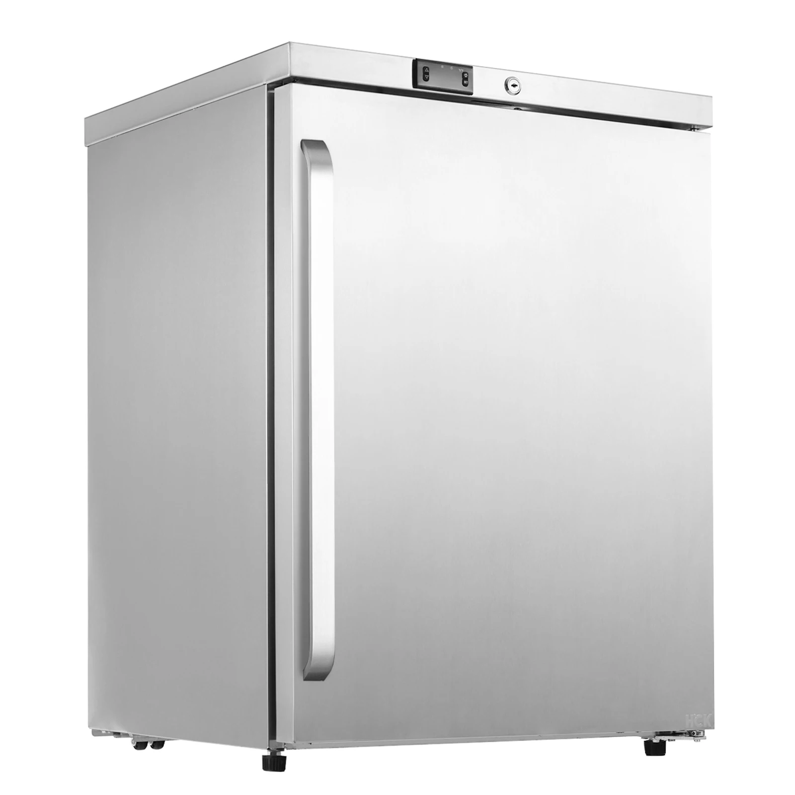 HCK Freezer, Undercounter Refrigerator with Stainless Steel Body, Electronic Temperature Control, Lockable Door, 3 Movable Baske 1