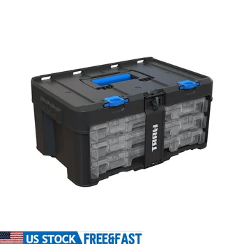 Modular Organizer Container Set DIY Home Garage Repairs Clear Plastic Dividers Portable Compact Secure Stackable Hart Stack 1