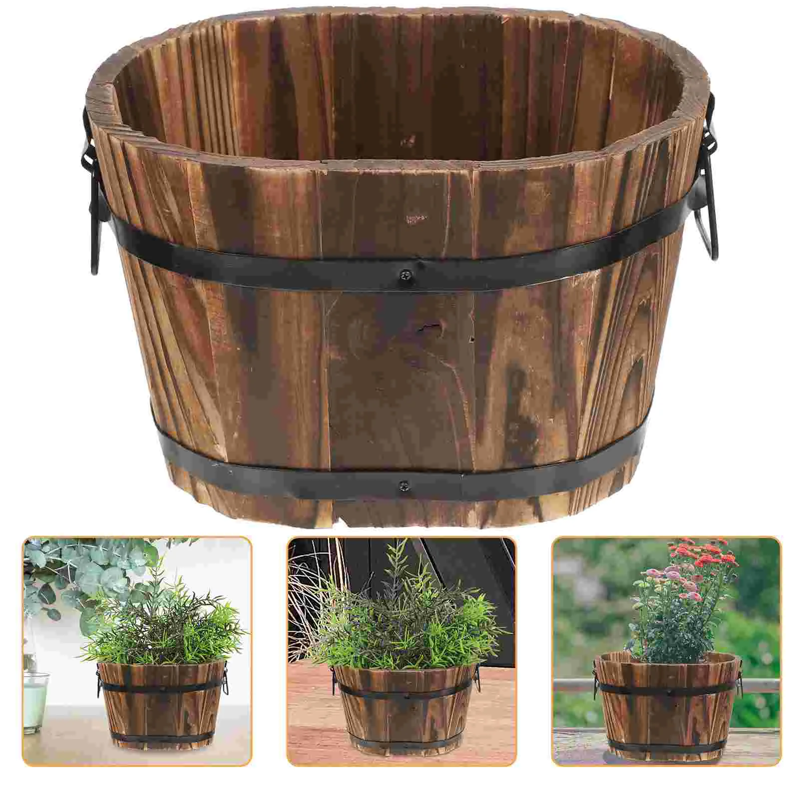 

Flowerpot Succulent Plant Rustic Indoor Retro Household Wall-mounted Small Wood Succulents Bonsai Office