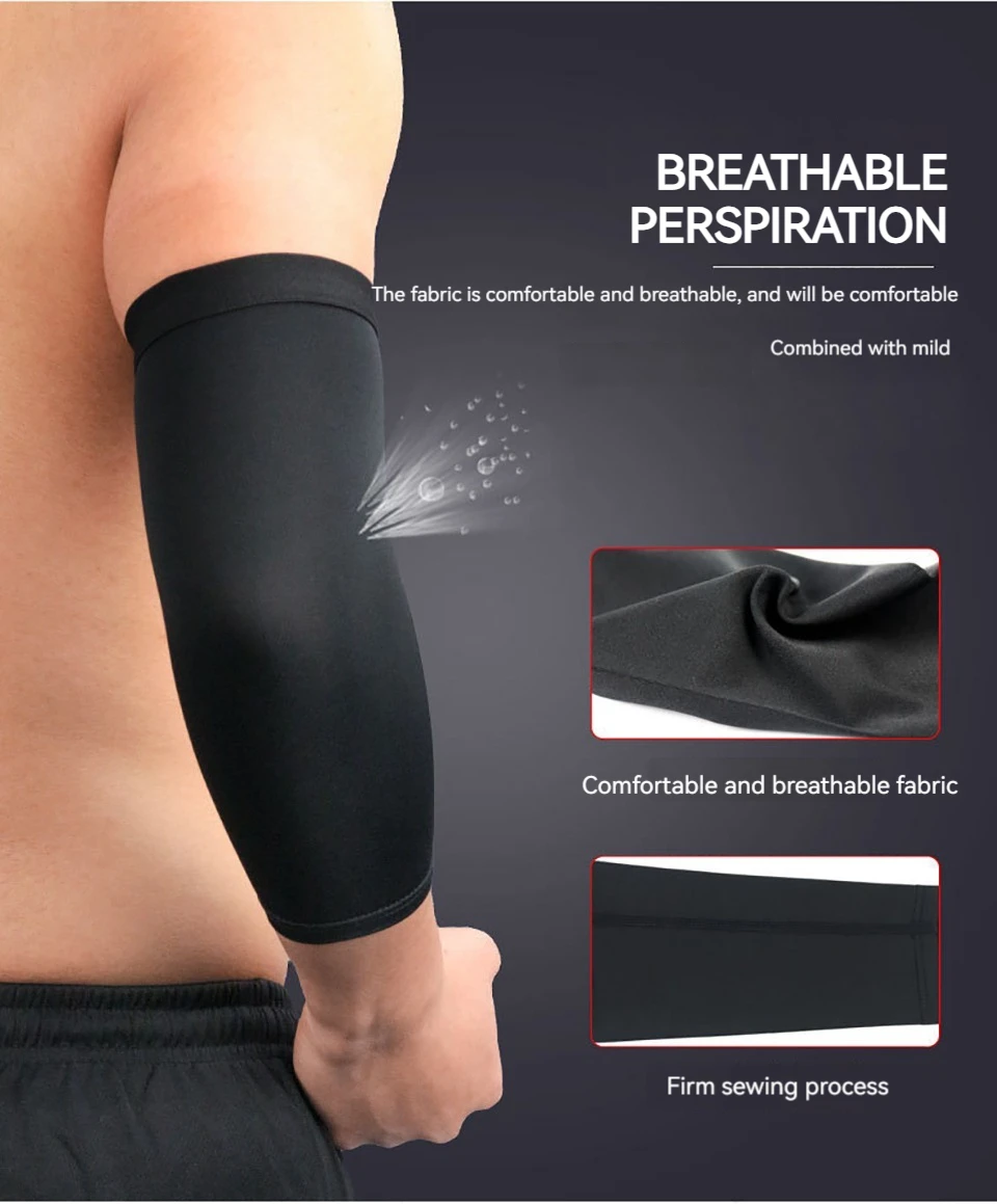 Loogdeel 1 Stück elastische Sport Ellbogens chützer Belüftung druck Silikon Anti-Rutsch-Armschutz Basketball Tennis Schutz ausrüstung – Detail 6