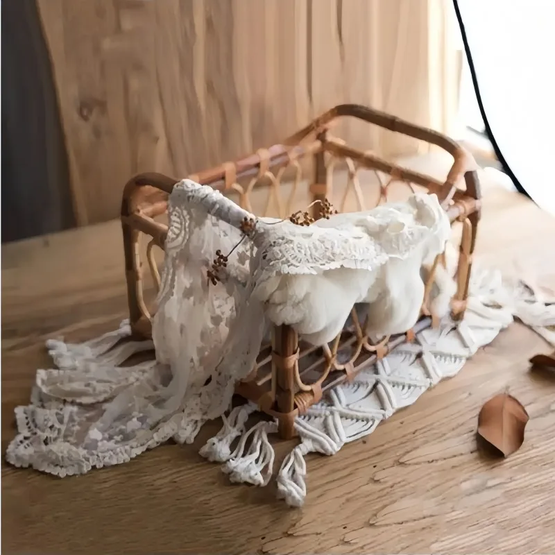 Newborn Studio Shooting Props 1pc Handmade Rattan Retro Photography Basket Practical Furniture Baby Photo Growth Souvenir Gift