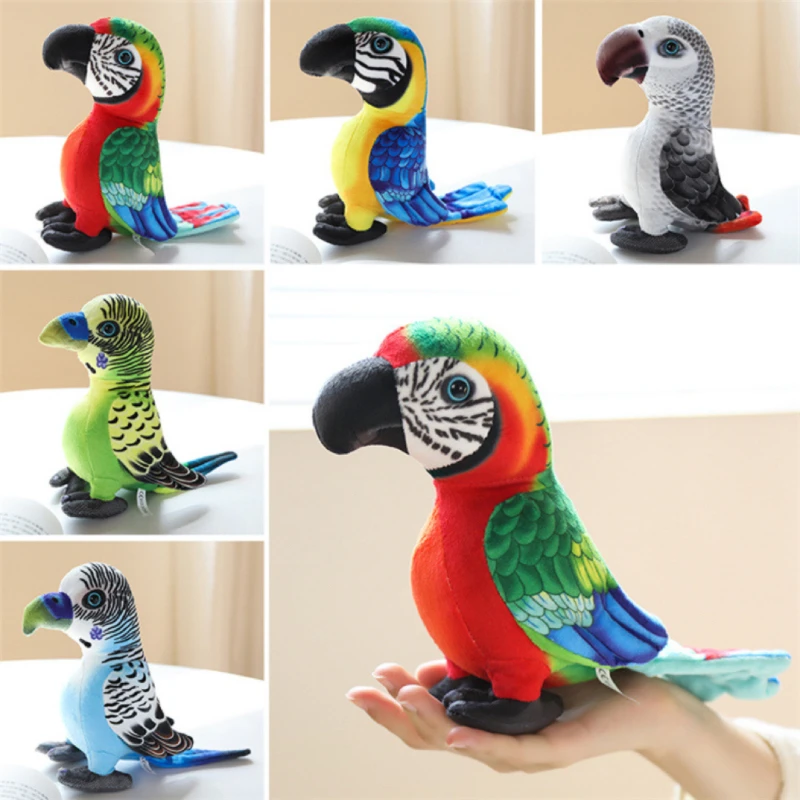 

20cm Lifelike Parrot Plush Toys Soft Simulation Psittacidae Macaw Stuffed Toy Cute Wild Animals Birds Dolls Children Kids Gift