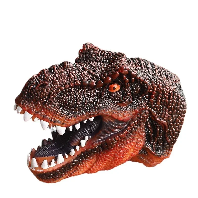 Dinosaur Hand Puppet Gloves Soft Glue Triceratops Tyrannosaurus Rex Children Simulation Animal Model Fighting Pet Toy 2