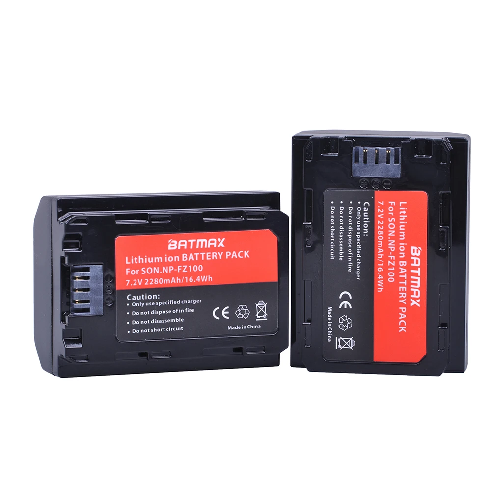 Batteria Batmax 2280Mah Np-Fz100 Npfz100 Per Sony A6600 Alpha 9 9R A9R 9S A9S A7Riii A7 Iii A7R3 7 Rm3 A7M3 A7C A7 Iv,A7R Iv