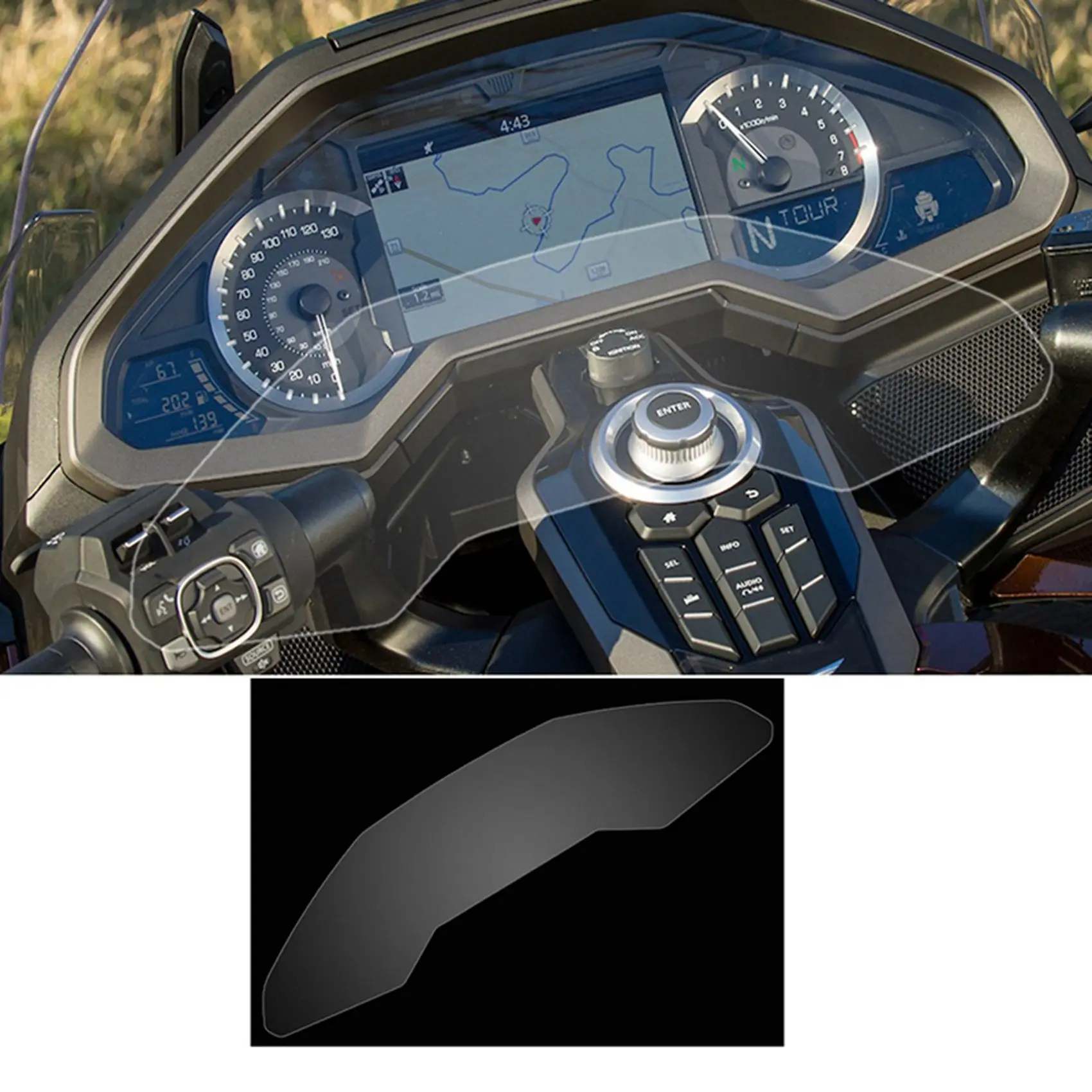 HONDA GL1800 Goldwing 2018-2020 용 2X 대시 스크린 프로텍터 속도계 계기판 필름 패널 스크린 프로텍터 커버