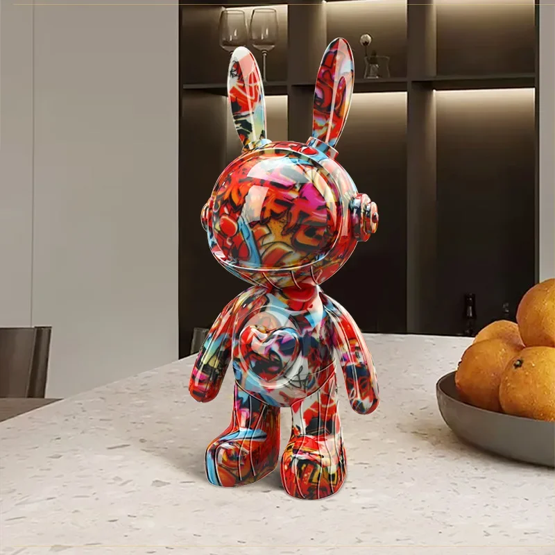 

Love Rabbit Marseille Decoration 30CM Jewelry Living Room Wine Cabinet Decoration Luxury Office Table Resin Decoration