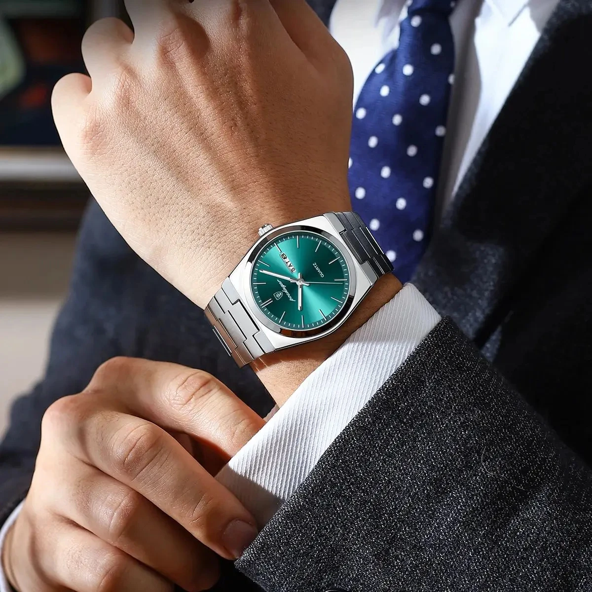 POEDAGAR Luxury Quartz Man Wristwatch Sport Men Watches Waterproof Luminous Date Week Stainless Steel Men's Watch Male Reloj+box 5
