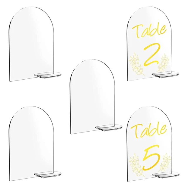 Panneau Acrylique En Arc Transparent, 5 Pièces, Plaque Acrylique Ronde Et  Supérieure, Bricolage, Numéros De Table En Arc Acrylique Pour Support De  Mariage - Plaques Et Signes - AliExpress