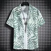 Hawaiian beach shirts Men's short-sleeved casual Seaside vacation quick-drying clothes Loose floral tops 6