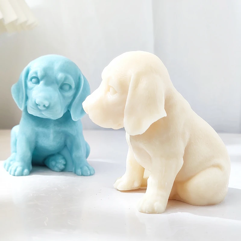 Large size Labrador puppy mold aromatherapy big ear dog candle mold animal plaster ornament