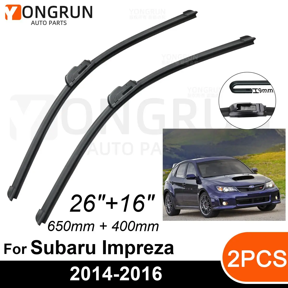 

Стеклоочистители передние Автомобильные для Subaru Impreza GJ GP 2014-2016, резиновые щетки стеклоочистителя 26 + 16 дюймов, аксессуары для лобового стекла автомобиля