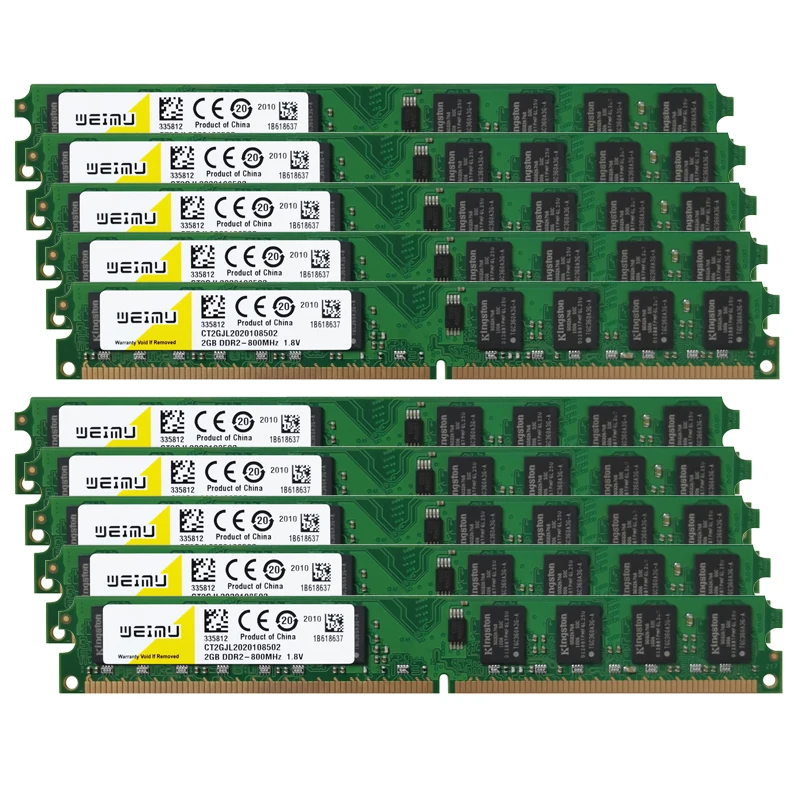 10Pcs 50Pcs DDR2 2GB 667Mhz 800Mhz UDIMM Memoria RAM PC2 5300 6400 240Pins 1.8V Non-ECC Unered Desktop Memory RAM