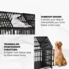 54 inch Heavy Duty Indestructible Dog Crate, Escape Proof Dog Cage Kennel with Lockable Wheels, High Anxiety Double Door 2