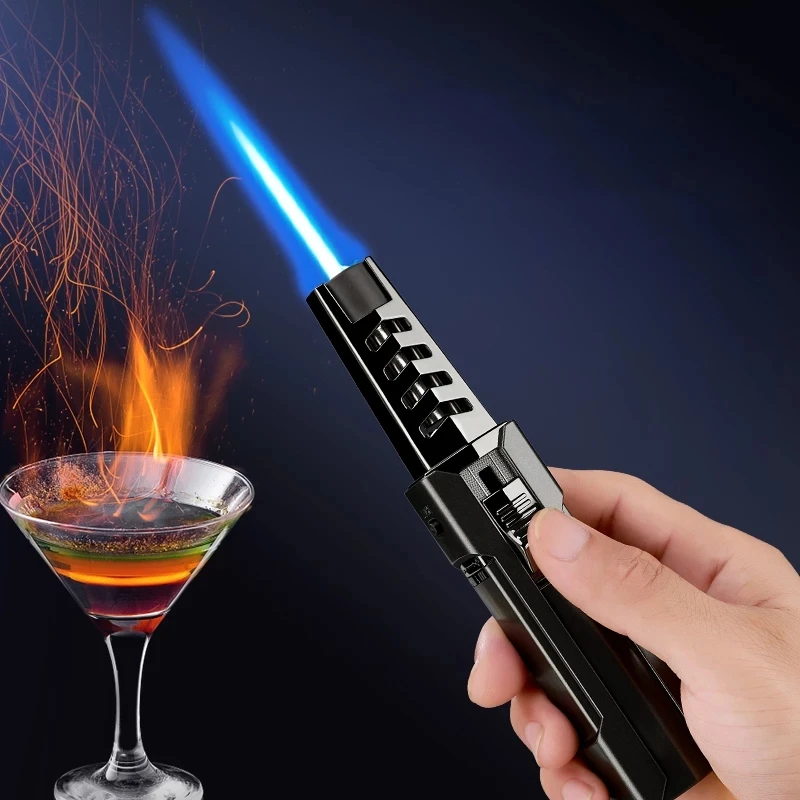 

Windproof Kitchen Spray Gun Cigar Torch Lighter Metal 1300C Strong Turbo Jet Flame Outdoor BBQ Fire Starter Butane Gas Lighter