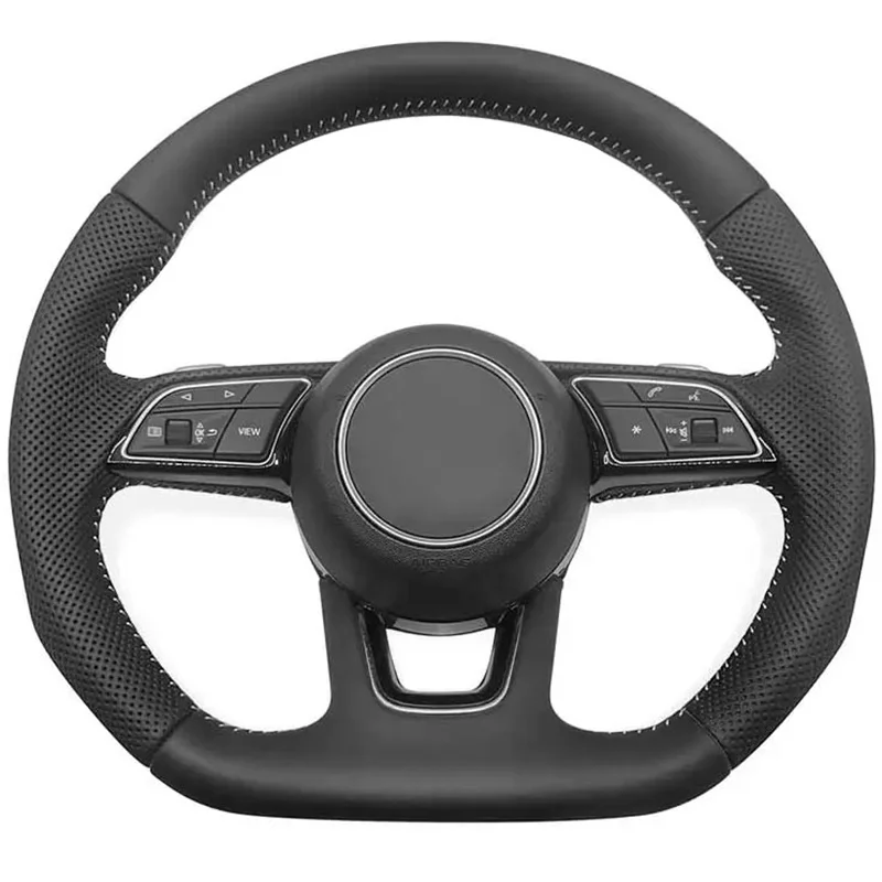 

Рулевое колесо для Audi RS, A3, A4, A5, A6, A7, S3, S4, S5, Q3, Q5, Q7 2017-2022, полностью кожаное рулевое колесо, сборка, автомобильные аксессуары