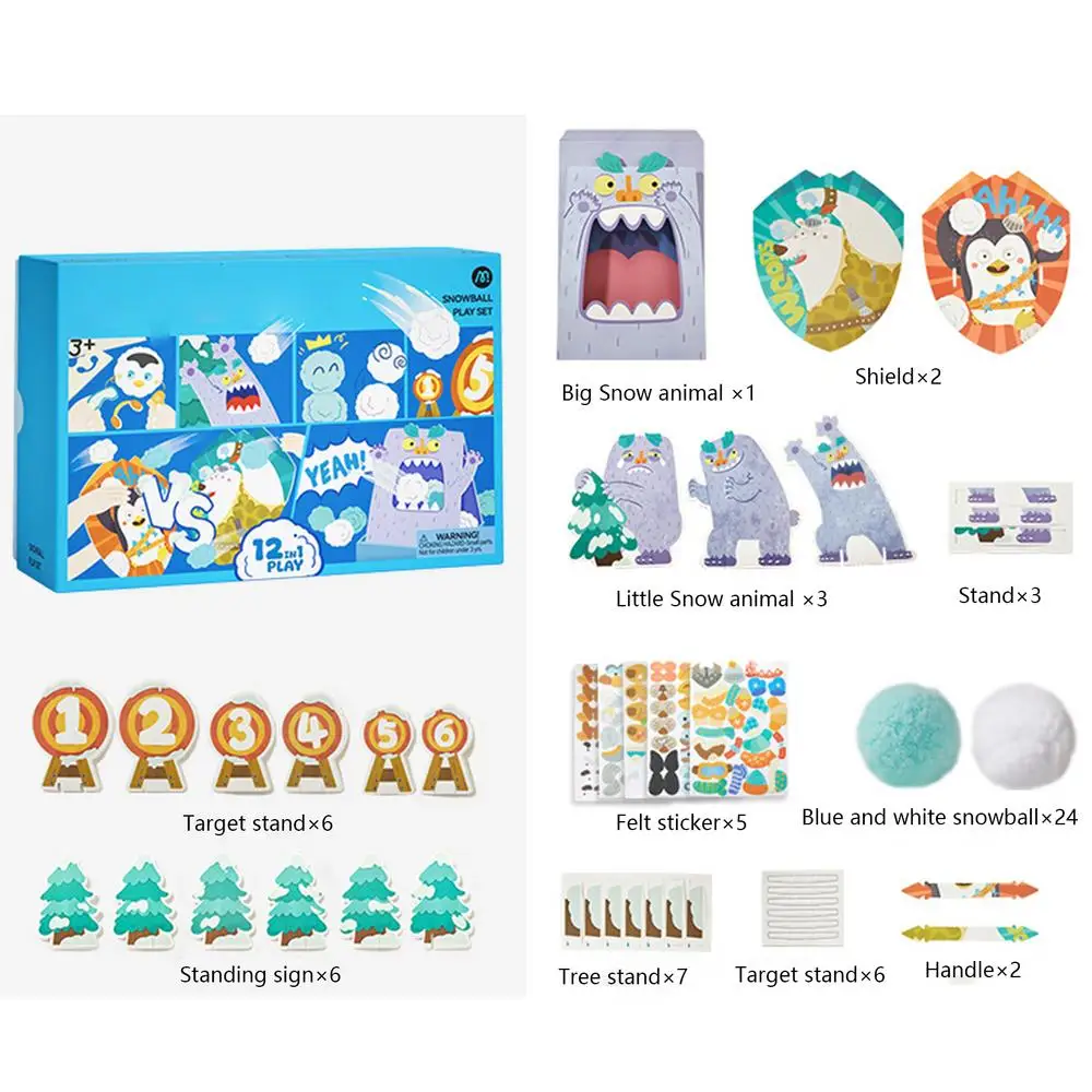 Snow Ball Throwing Game Children's Snow Ball Battle Toy Kit Smooth and Delicate Winter Outdoor Toy for Home Outdoor Play Friends