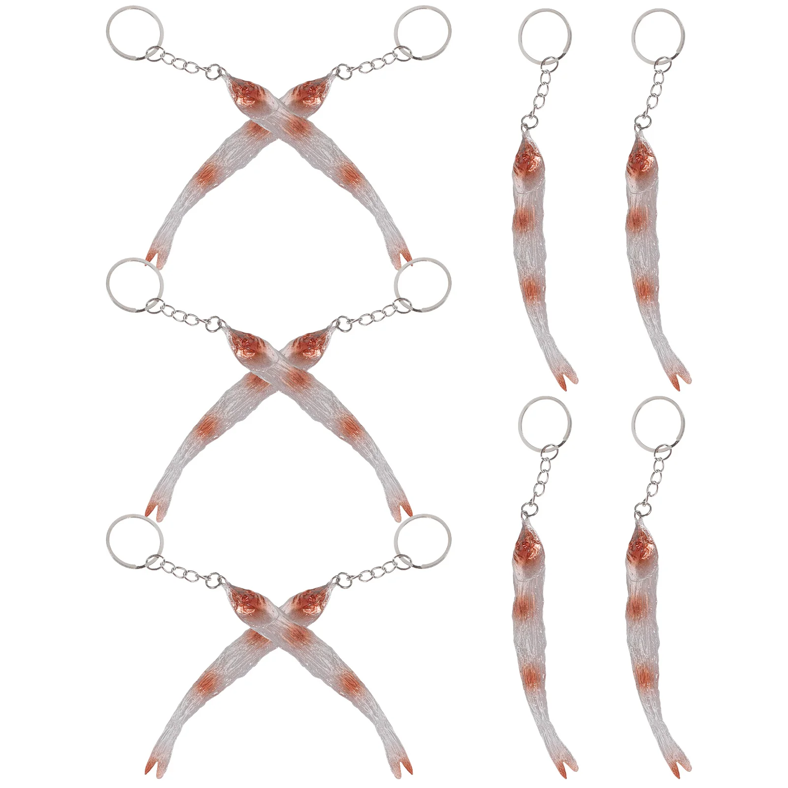 

10 Pcs Decorative Keyring Barbecued Dried Fish Keychain Pendant Car Props Handbag Charm Pvc for Purse Backpack