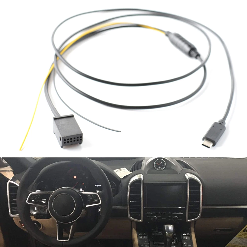 

For Cayenne CDR30 CDR31 TYPEC Audio Input Cable AUX Audio+Charging Cable 1pc ABS Car Acesssories Tools