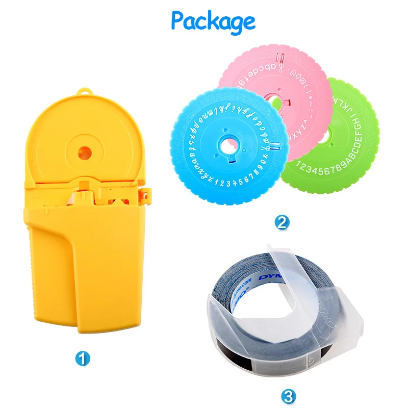 Dymo 1880 Organizer Xpress 수동 라벨 메이커 프린터, 3D 엠보싱 DIY 인쇄 9mm PVC 라벨 테이프 미니 휴대용 프린터