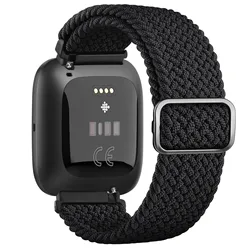 Elastic Braided Nylon Watch Strap Bracelet - Versa Lite (Black)