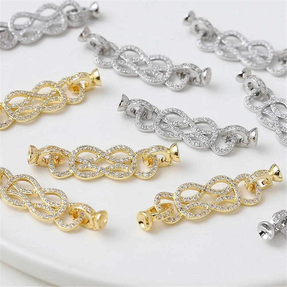 

14k позолоченная китайская жемчужная пряжка с узлом с медным покрытием Золотая универсальная Пряжка «сделай сам» ювелирные изделия браслет ожерелье серьги аксессуары