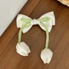 Beautiful Chiffon Tulip Hair Clips for Girls Light Pink Elegant Floral Hair Clips New Product Headwear