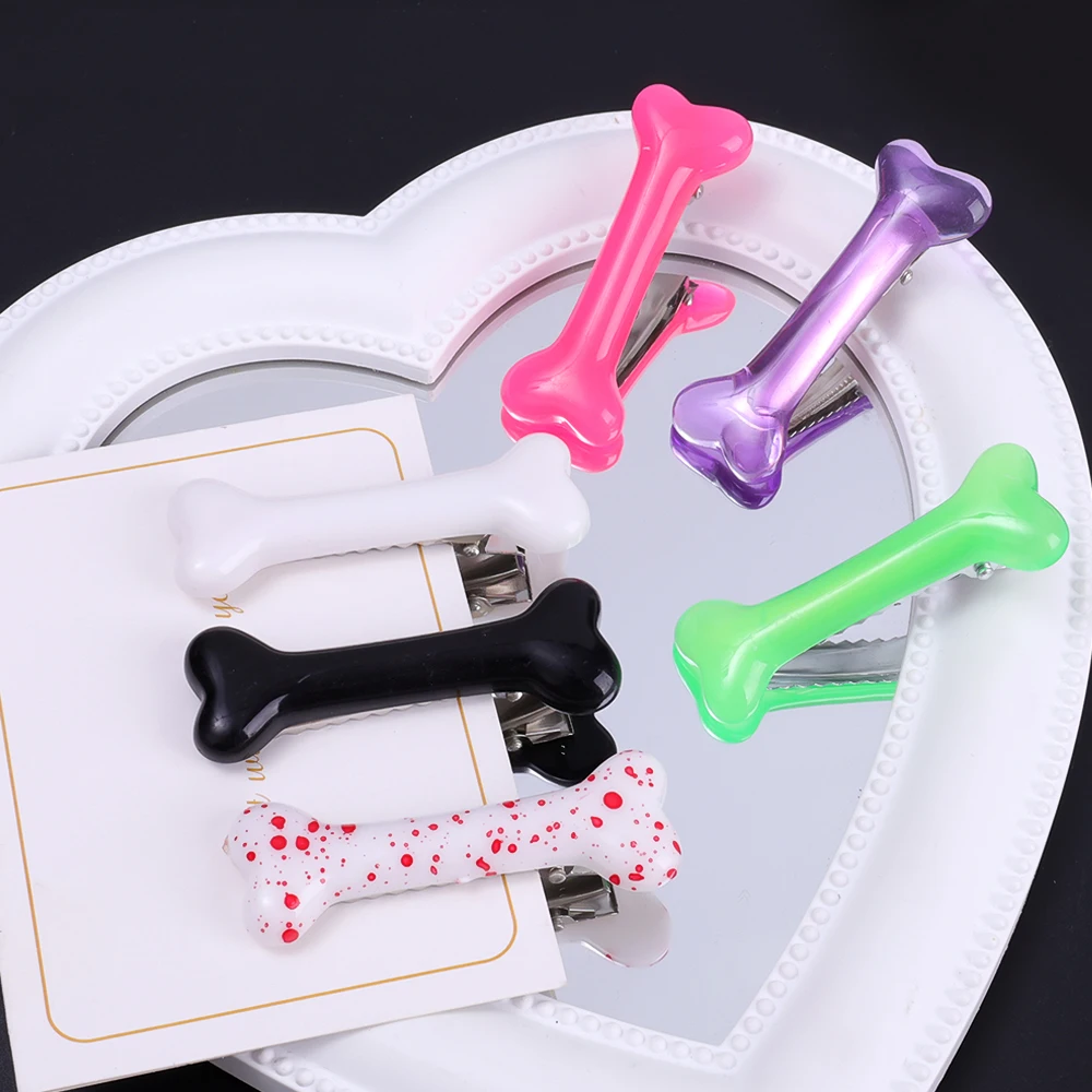 1-5 pezzi Y2K Forcina per capelli a forma di osso di cane da donna Punk Trendy con frangia laterale, clip a forma di anatra, forcina per ragazze divertenti, adorabili fermagli per capelli, accessori per strumenti di styling_voghion.com