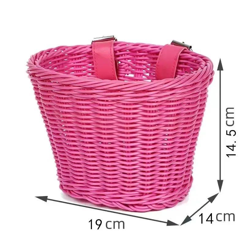 1pc Imitation Rattan Woven Bicycle Basket with Adjustable Handlebar Strap, Front Basket with Large Capacity Storage Basket