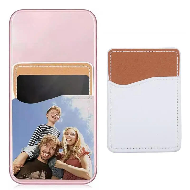 Sublimation Blanks Phone Wallet PU Leather Card Holder For Back Of