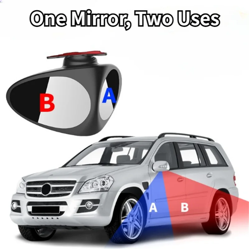 

1 Pair of Car Blind Spot Mirror Front Wheel Assist Rear View Double-sided Mirror 360 Degrees Adjustable Car Accessories