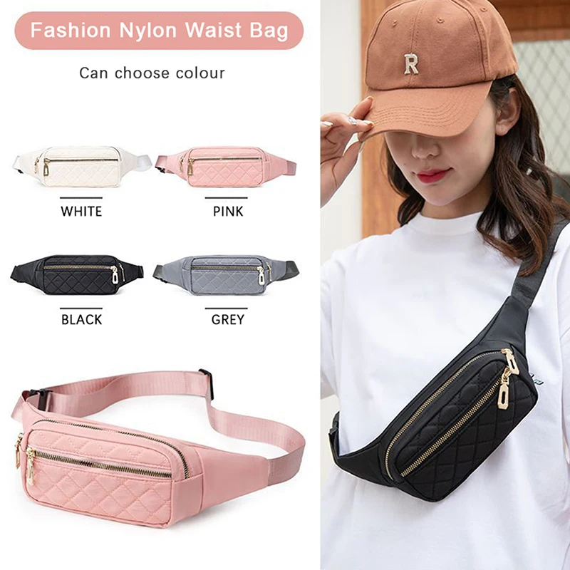 Bolso-de-cintura-a-cuadros-para-mujer-ri-onera-de-lona-impermeable ...
