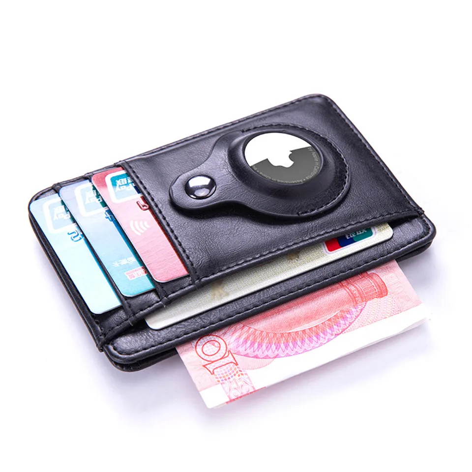 Airtag Portefeuille En Cuir Pour Apple Airtag - Porte-Cartes - Marron