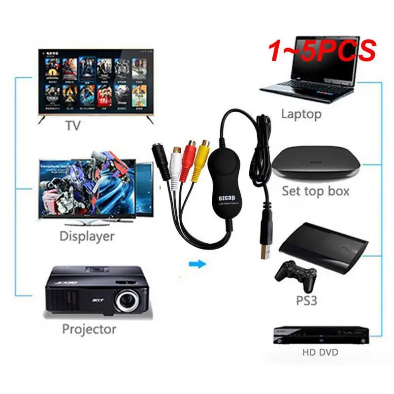 

1~5PCS Audio Grabber Mini High Quality Portable Digital File Capture Analog Video For Ezcap 159 Tv Tuner New Usb 2.0 Converter