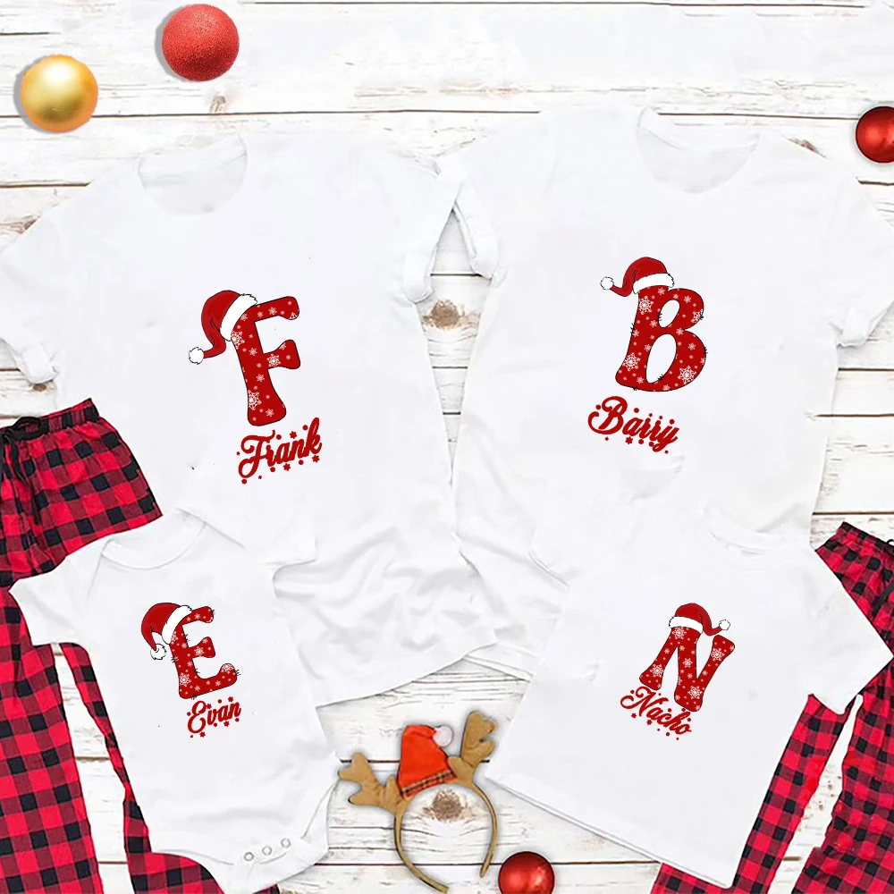 thumbnail image 2 of Camiseta personalizada con nombre a juego para Navidad, regalo de Navidad, camisetas familiares personalizadas, camisetas de pareja de Navidad personalizadas, camisetas familiares de Navidad, 2 of 5