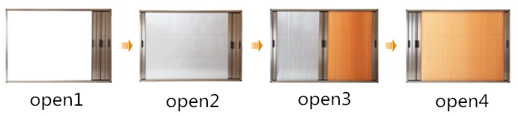 Description Picture 5 of itemretractable track type pleated mesh sliding insect screen door for window and door