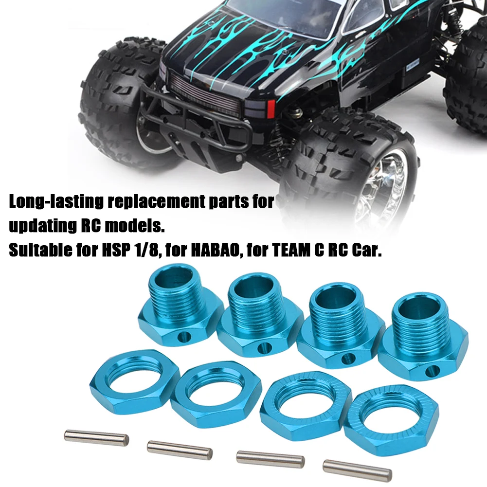 RC 휠 헥스 드라이버 17MM 알루미늄 합금 휠 헥스 커플러 키트 (HSP 1/8 RC 자동차용) RC 휠 커플러 RC 부품 RC 휠 헥스 키트