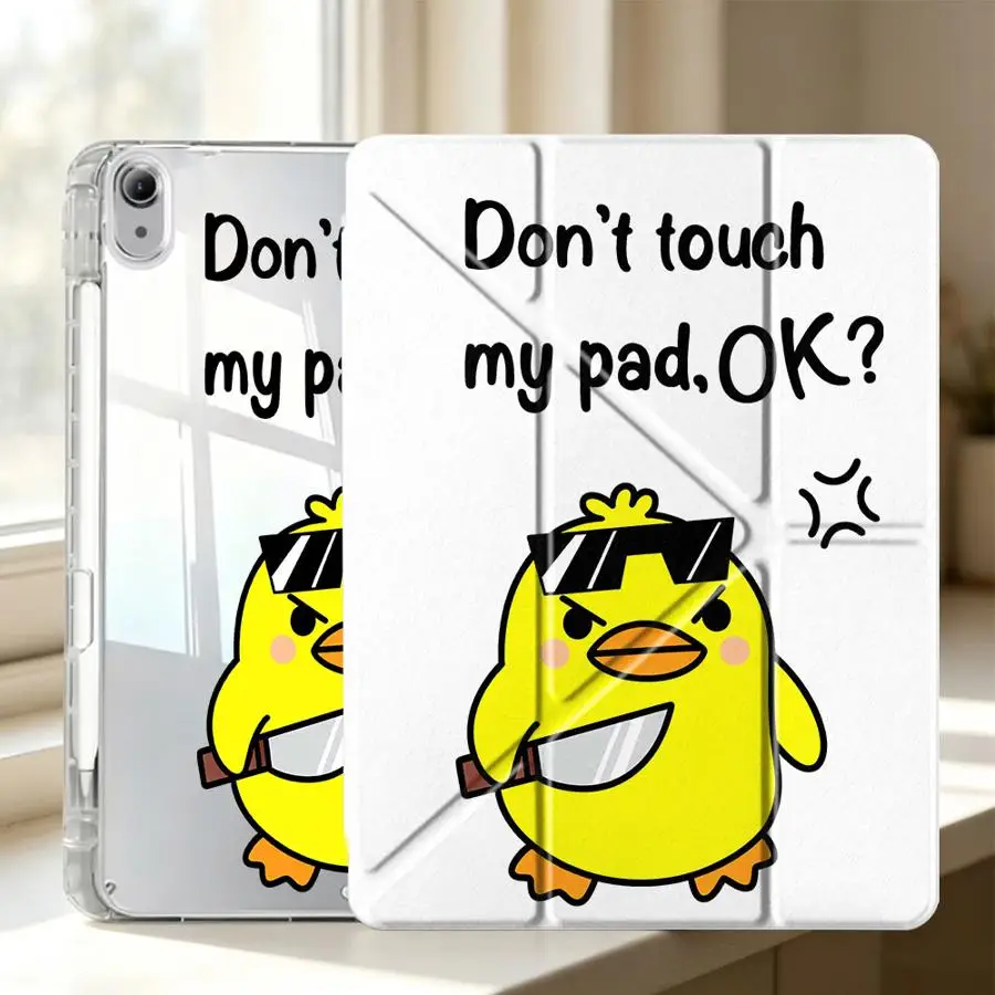 Cute Duck Tablet Case with Pen Slot and Cover