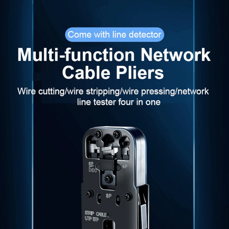Alicate de Rede e Testador de Cabos Lan Ferramenta de Crimpagem e Corte Internet Cabo Tool Rj45 6p 8p 4p em 1 - Imagem 2
