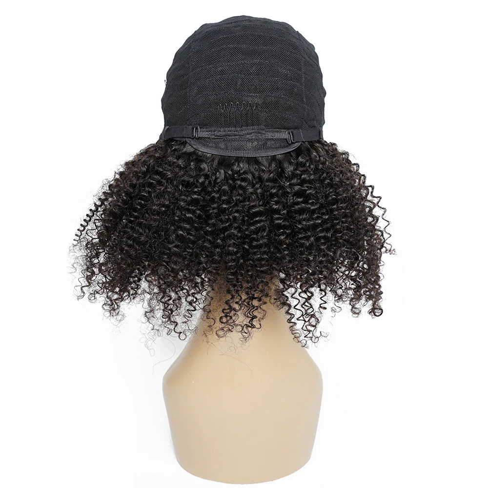 4x4 Lace Closure Kinky Curly Wig Human Hair Natural Color Indian Remy Hair 13x4 Lace Frontal Wig Pre-Plucked 180% Density