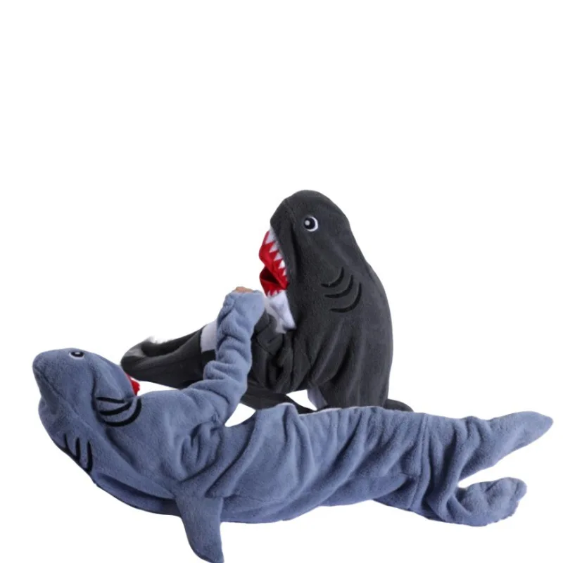 Shark Dolphin Whale Sleeping Bag Blanket Fleece Fluffy Onesie Pajamas for Children Adults Cartoon Animal Blanket Hoodie