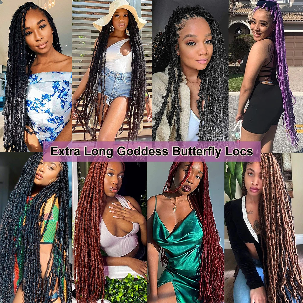 Extra Long 36 Inch Butterfly Locs Crochet Hair Distressed Butterfly Locks  Crochet Braids Messy Soft Faux Locs Pre Looped