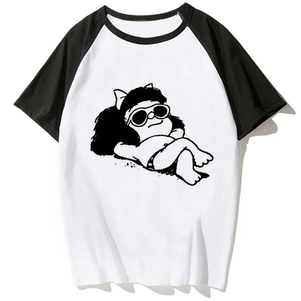 

Mafalda Tee women anime manga harajuku t shirt female y2k manga funny clothes