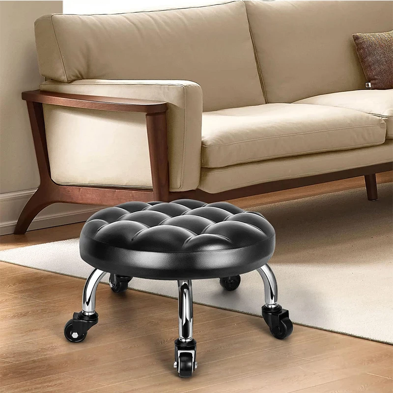 Household Pulley Stool Chair Portable Footrest Universal Wheel Stool Rotating Low Stool Children Stool Living Room Sofa Stools