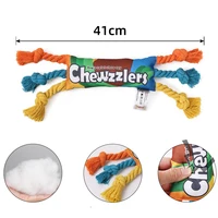 Puppy Dogs Toys Puppy colorful Cotton Chew Rope Knot Toy Durable Braided Dog Toys Dog Cleaning Teeth Braided Bone Rope 2