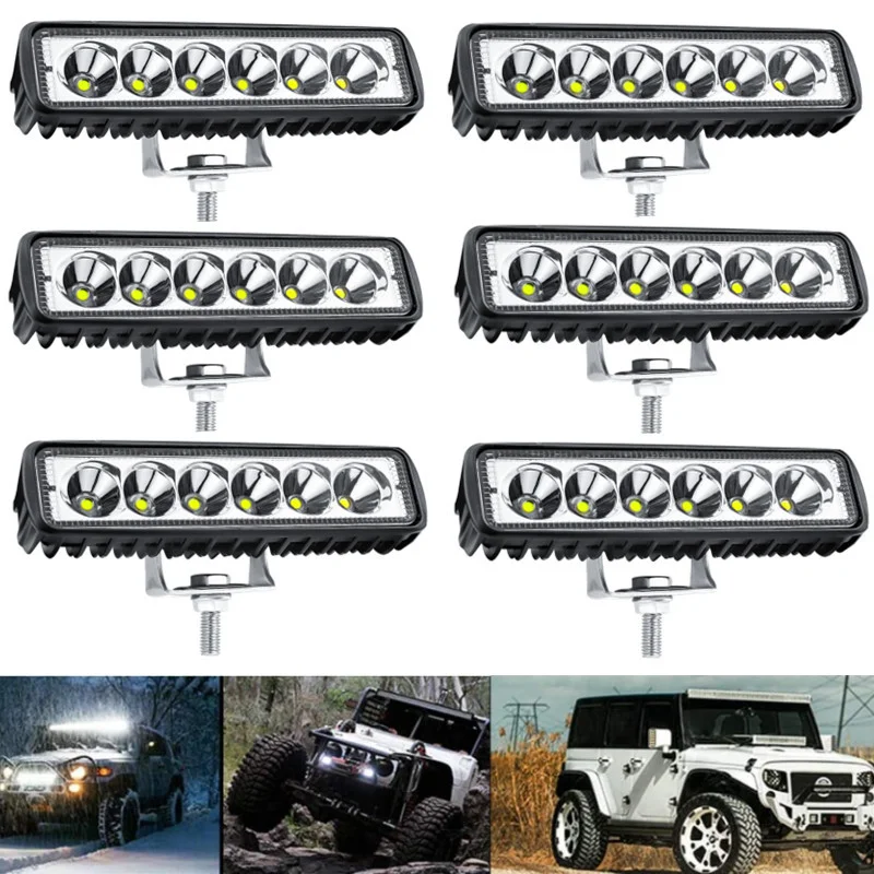 

18W 6 Inch Spot LED Work Light Bar Lamp Fog Light Offroad Led Light Waterproof for SUV ATV 4WD Car Truck 12V 24V 6000K