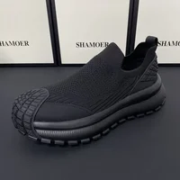 Cool Dad Shoes Men's Casual Sport Fitness Anti-Kick High Street Stylish Breathable Synthetic Leather Rubber Bottom Sneakers