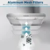 30inch Under Cabinet 500CFM 3-Speed Vent Stainless with Led Bulb Range Hood US0475A 5